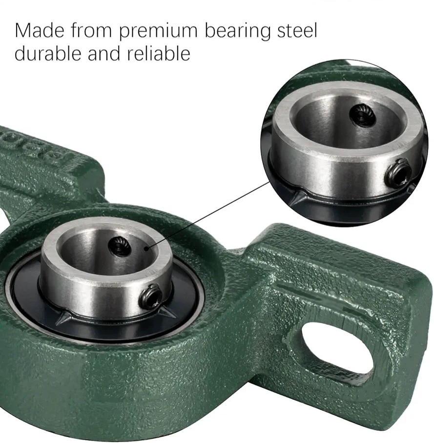 MAPLE ACE Pillow Block Bearing UCP207-22 - 1-3/8" Bore, 2-Bolt, Self-Aligning Heavy Duty (Set Of 2)