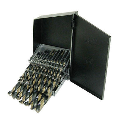 29 pc Cobalt Reduced Shank Drill Bit Set Sizes: 1/16" to 1/2" by 64ths 135 Degree Split Point