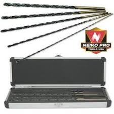 5 pc H.S. Industrial 12" Long Drill Bit Set Black/Gold 135 Degree Split Point Sizes: 1/8" to 3/8" 