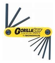 9 pc Gorilla Grip SAE Fold Up Hex Key Wrench Set