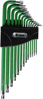 12715 Titan 13 pc Extra Long Star Key Set Tamper Resistant Sizes: TR6 to TR50