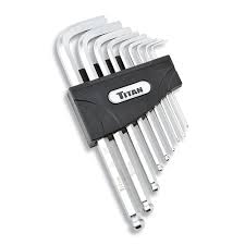 9 Piece SAE Detent Ball Hex Key Set by TITAN