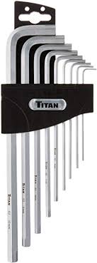 9 Pc. Extra Long Arm Metric Hex Extractor & Hex Key Set by TITAN