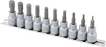 Titan 10 pc 3/8" drive Metric Hex Bit Socket Set Sizes: 2 mm to 10 mm