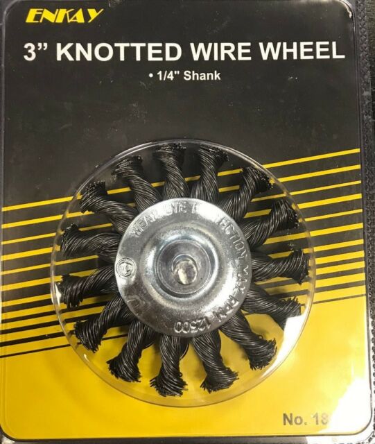 3" Mounted Knotted Wire Wheel 1/4" Shank 