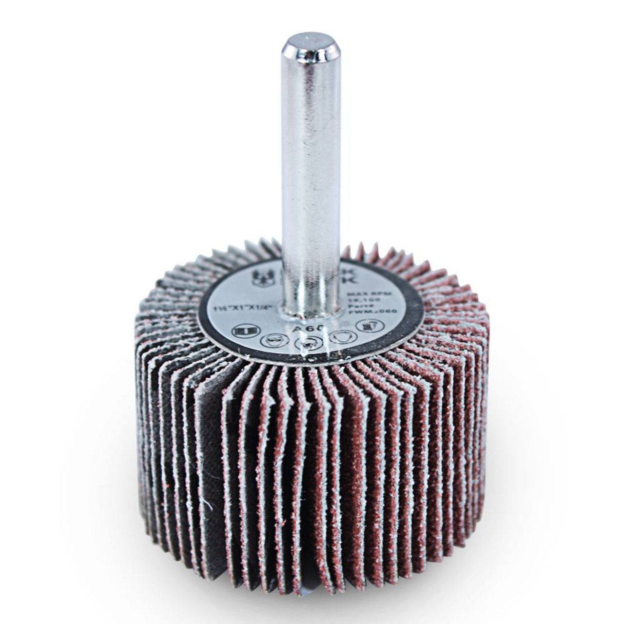 1-1/2" Mounted Flap Wheel 60 Grit (1 DOZEN)