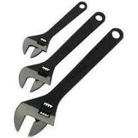 Titan 3 pc Adjustable Wrench Set Sizes: 6",8" and 10" Drop Forged Steel