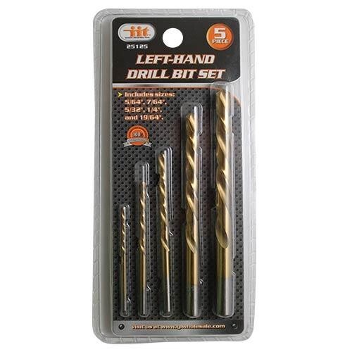 5 pc Left-Hand Drill Bit Set Sizes: 5/64" to 19/64"