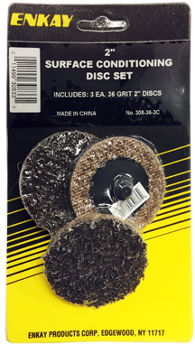 2" Surface Conditioning Disc Set . Includes: 3 each 36 Grit 2" Discs