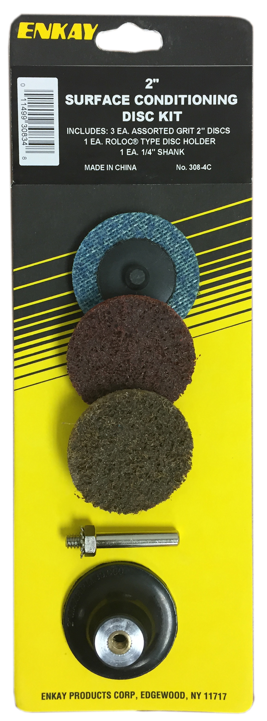 4 Pc. 2" Quick Change Roloc Style Abrasive Disc Kit