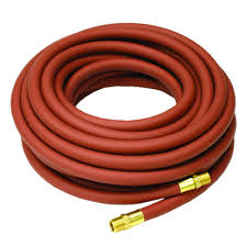 3/8" x 50 ft Red Rubber Air Hose 250 PSI 1/4" NPT Fittings 3/8" O.D.