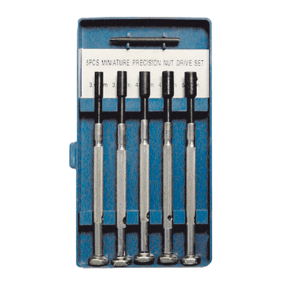 5 pc Mini Nut Driver Set SAE Sizes: 1/8" to 3/16"