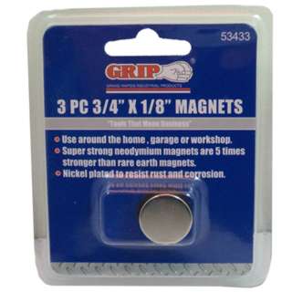 3 pc 3/4" x 1/8" Magnet Set by GRIP