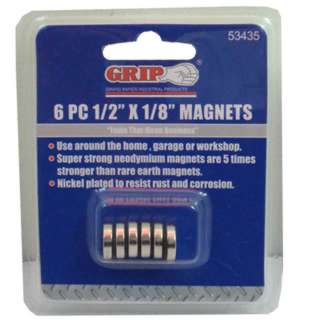 53435G GRIP 6 pc 1/2" x 1/8" Magnets 