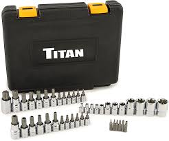 54137 Titan 43 pc Master Star Bit Socket Set with Durable Plastic Case