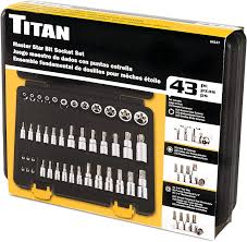 54137 Titan 43 pc Master Star Bit Socket Set with Durable Plastic Case Size & Fit Guide 