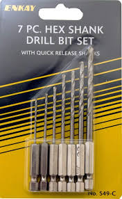 7 pc Hex Shank H.S. Drill Bit Set