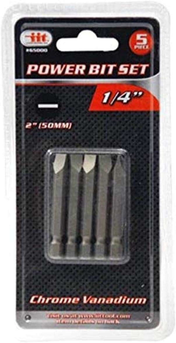 5 pc 1/4" 2" (50mm) Slotted Power Bit Set
