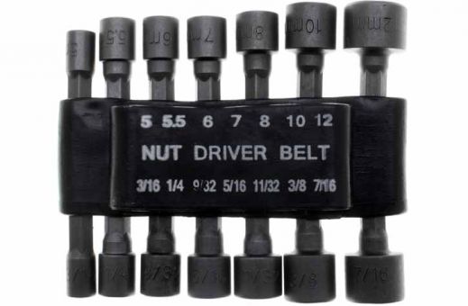 75914SD 14 pc Power Nut Driver Set SAE and Metric 1/4" Hex Sizes: 3/16" to 7/16" and 5 mm to 12 mm