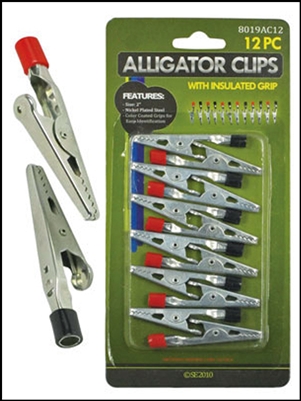 12 pc 2" Alligator Clips with Insulated Grip 