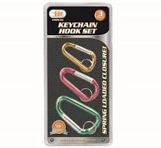 3 pc Keychain Hook Set Spring Loaded Closure