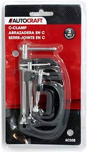 AUTOCRAFT 3 pc C-Clamp Set Sizes: 1" 2" & 3" Cast Iron