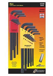 22 pc SAE & Metric Hex Wrench Set 