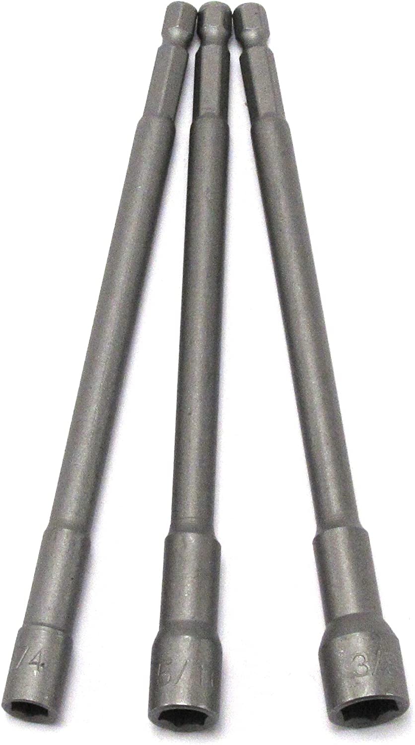 3 pc 6" Long Magnetic Nut Setter Sizes: 1/4",5/16" and 3/4" 2
