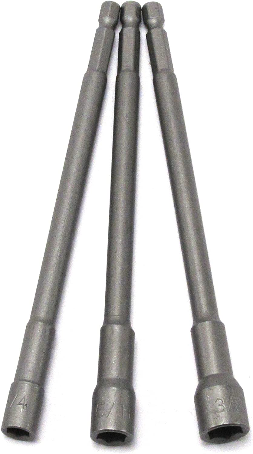 3 pc 6" Long Magnetic Nut Setter Sizes: 1/4",5/16" and 3/8" 2