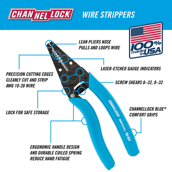 7" Wire Stripper Cutter by CHANNELLOCK  1