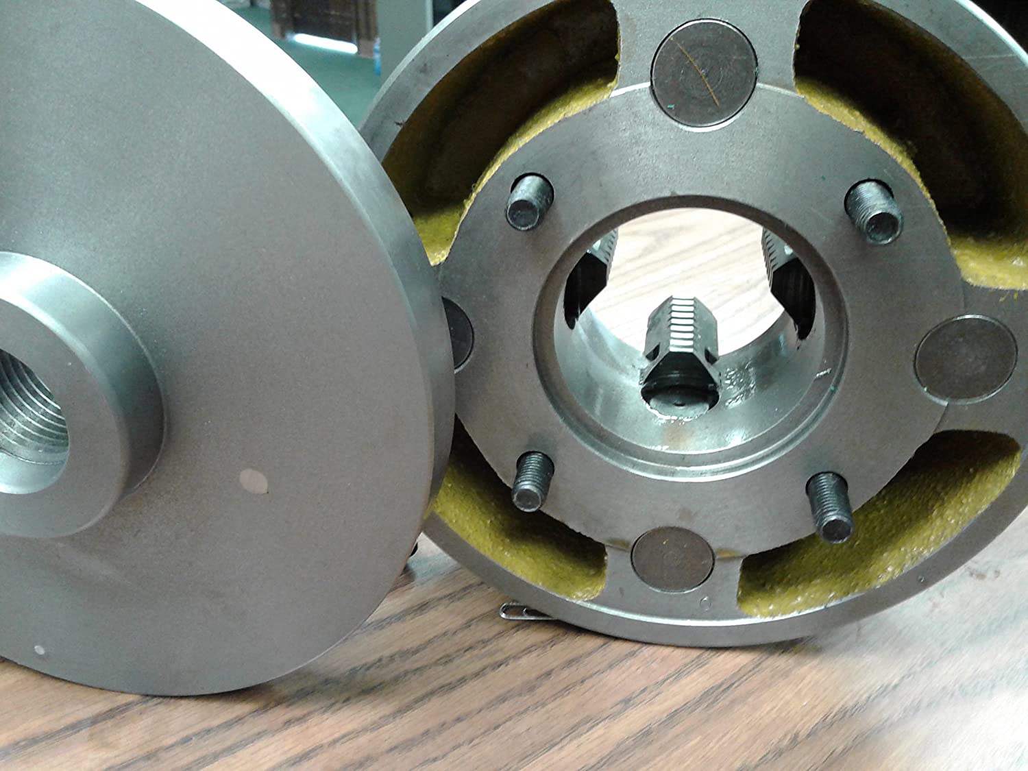 8" 4-JAW Lathe Chuck W/ Independent Jaws W/ 1-1/2"-8 Adapter semi-Finish 1