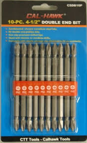 10 pc 4-1/2" Double End Bit Set Phillips