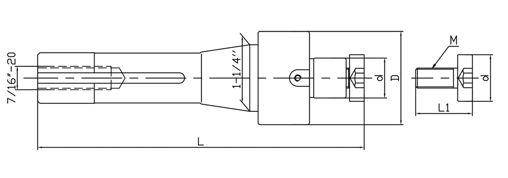 1-1/2" R-8 Shell End Mill Holder 2