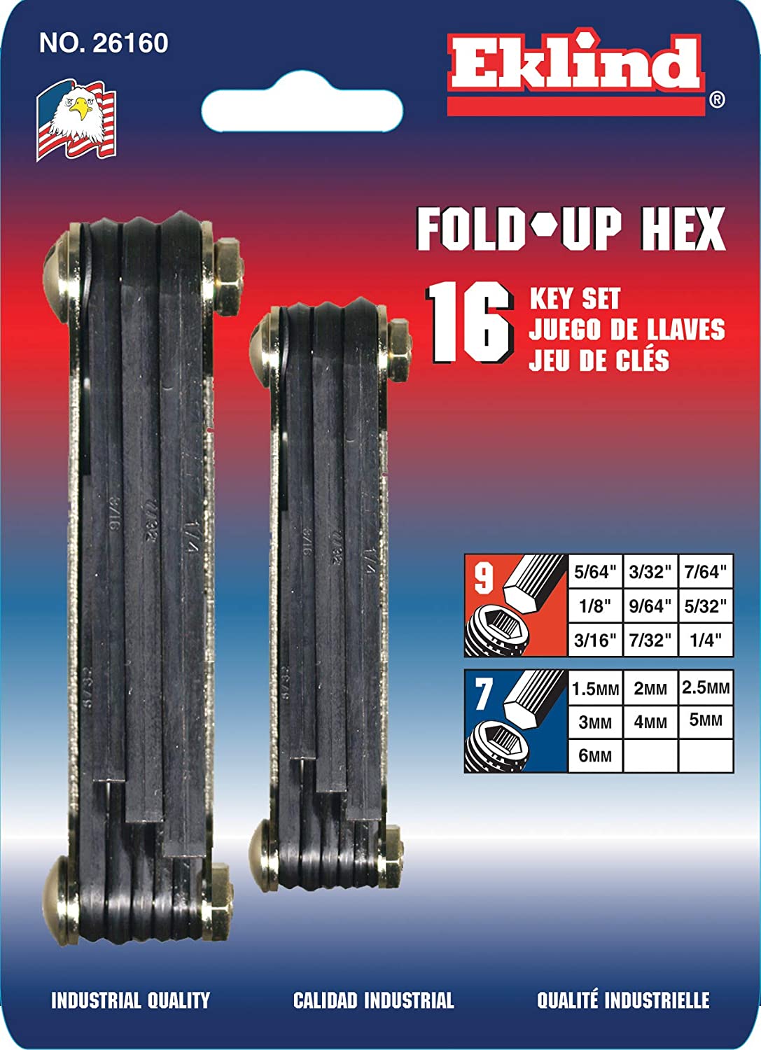 EKLIND 2 Pc. Fold-up Hex Key & TORX Key Combo (Inch / MM) 1