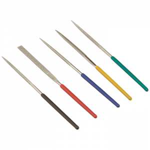 FD245P 5 pc Diamond Needle File Set 4" with plastic handles