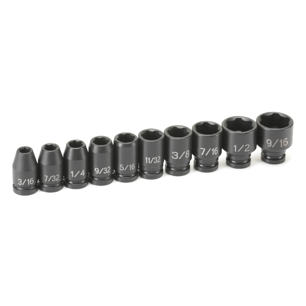 Grey Pneumatic 1/4" Drive Surface Drive Impact Socket Set 1