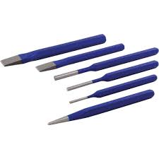 6 pc Punch and Chisel Set 6" Long with Pouch