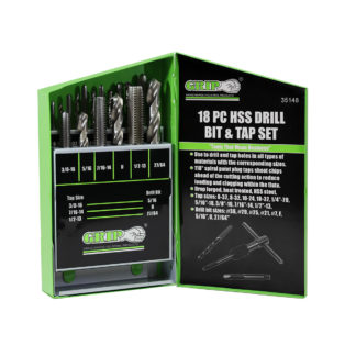 GRIP 18 pc HSS Bit and Tap Set