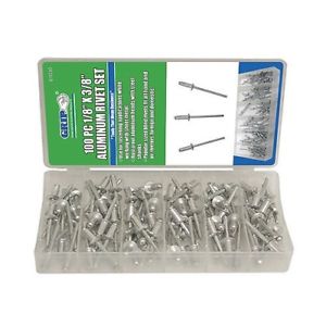 100 pc 1/8" x 3/8" Aluminum Rivet Set 