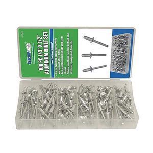 GRIP 100 pc 1/4" x 1/2" Aluminum Rivet Set