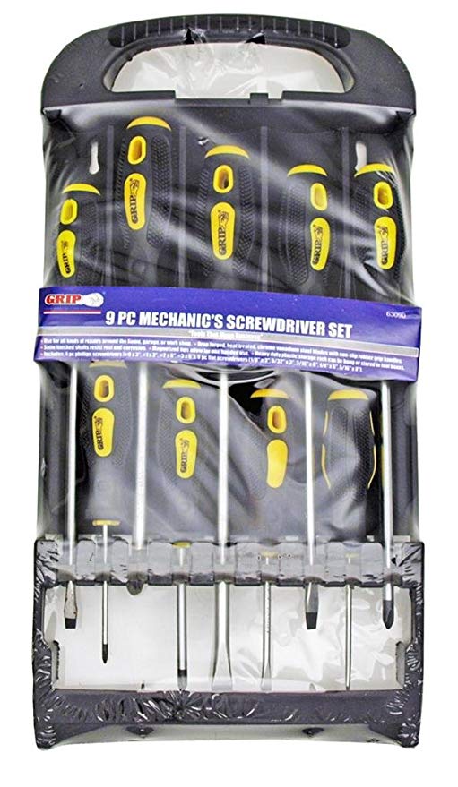 9 Pc Mechanic's Screwdriver Set by GRIP