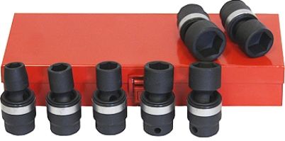 68095 GRIP 3/8' drive 8 pc Metric Shallow Impact Universal Joint Socket Set Sizes 10 mm to 17 mm in metal storage case