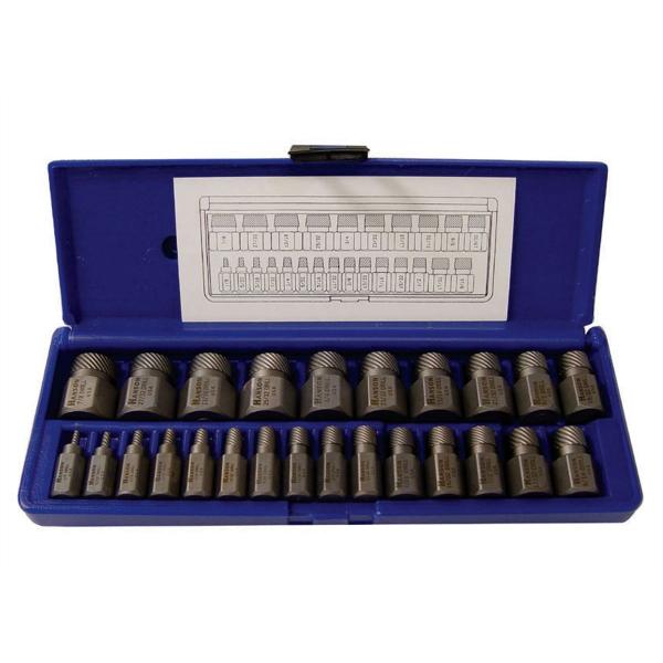 25 PC. HEX HEAD MULTI-SPLINE SCREW EXTRACTOR SET 1/8" THRU 7/8"  BY HANSON / IRWIN 1