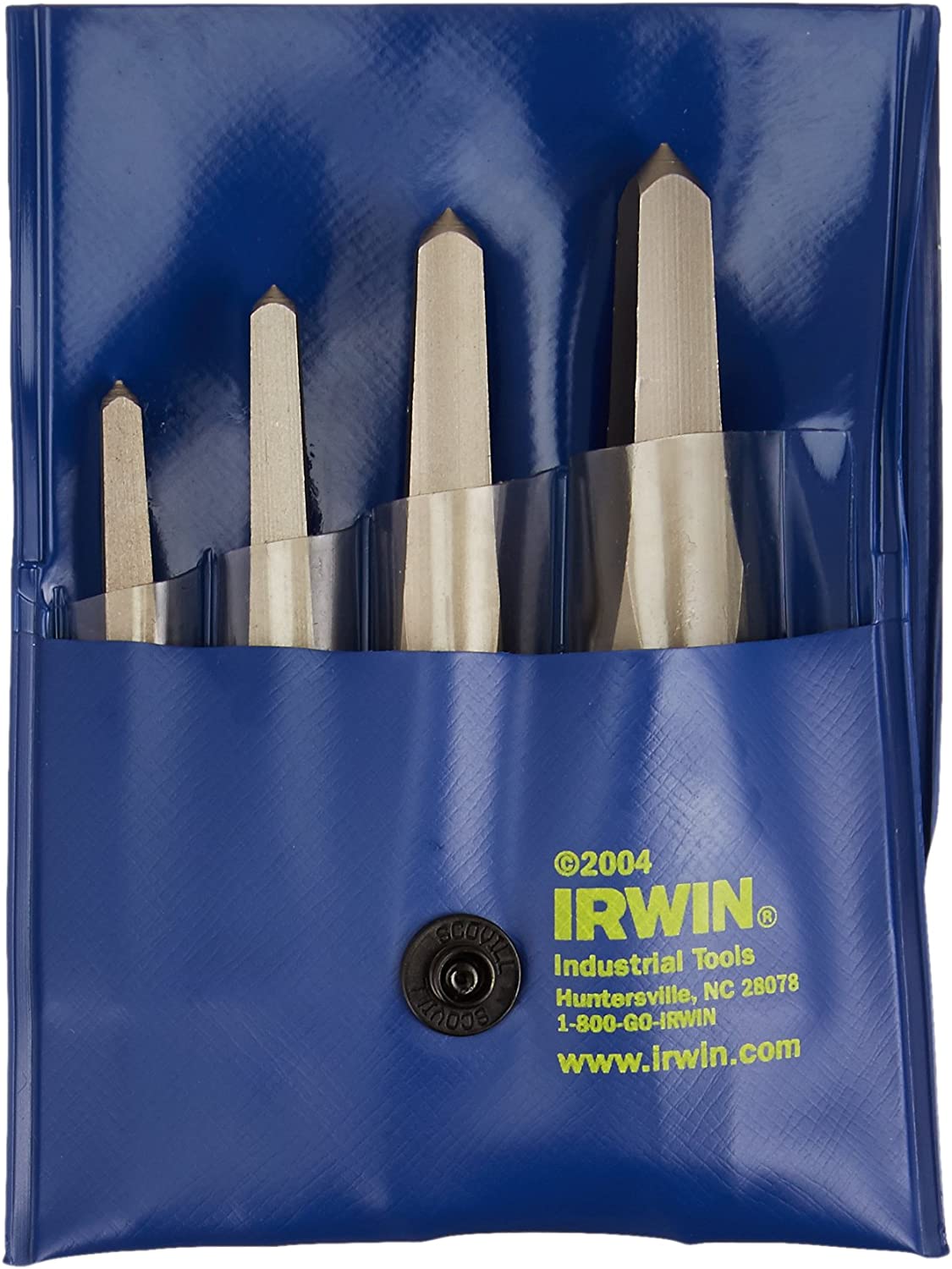 4 Pc. STRAIGHT FLUTE SCREW EXTRACTOR SET BY HANSON / IRWIN