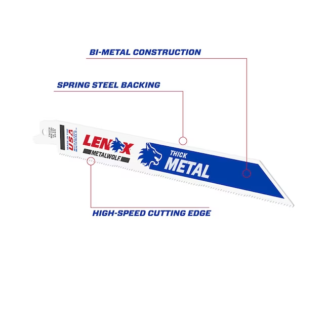 LENOX 8" 18TPI METALWOLF WAVE EDGE Reciprocating Saw Blades8" x 18 TPI BI-Metal Reciprocating Blade Made in U.S.A. 1