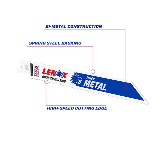 LENOX 8" 10TPI MULTIWOLF WAVE EDGE Reciprocating Saw Blades 2