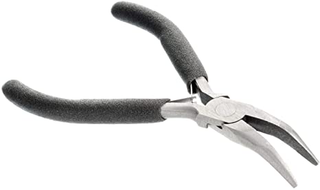 5" Professional Quality Mini Bent Nose Pliers with Cutter