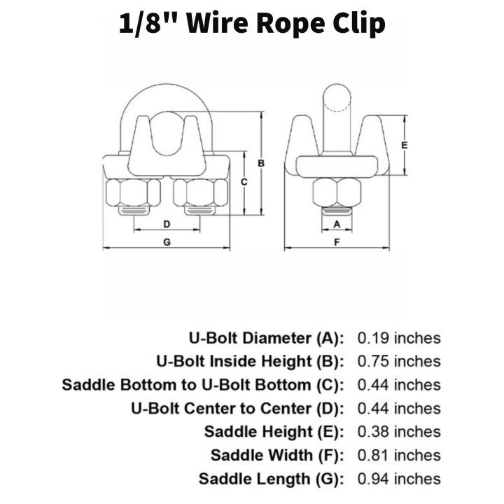 1/8 Wire Rope Clips (Galvanized) 10 in a Pack, 520-03