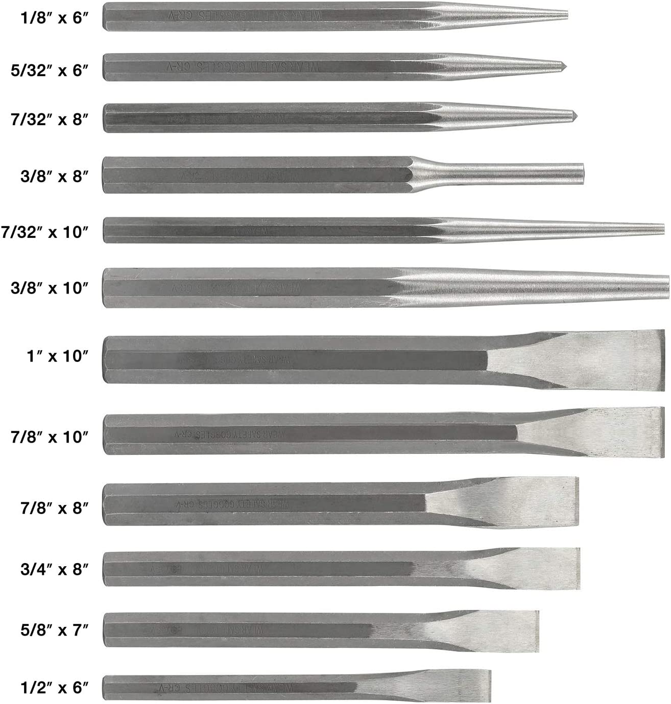 12 Piece Heavy Duty Punch and Chisel Set by NEIKO 3