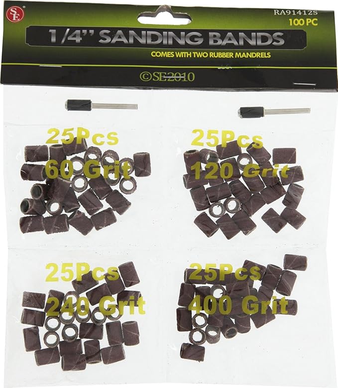 102 pc 1/4" Sanding Bands Grit: 60,120 240 and 400